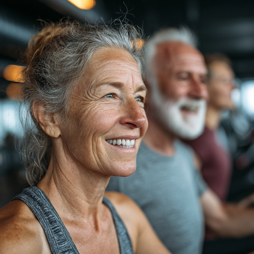Активні люди похилого віку займаються фітнесом